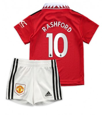 Manchester United Marcus Rashford #10 babykläder Hemmatröja barn 2022-23 Korta ärmar (+ Korta byxor)